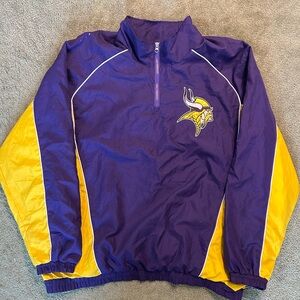 Vintage Minnesota Vikings Windbreaker Jacket Size XL Embroidered NFL Football
